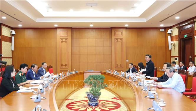 Thường trực Ban Bí thư chủ trì Phiên họp Thường trực Tiểu ban Tổ chức phục vụ Đại hội XIV của Đảng